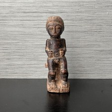 Antique African Wooden Carved Female Luba or Akua'ba Statue/Figure, 5 7/8