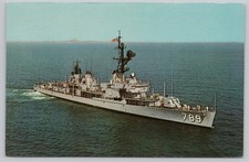 Postcard USS Eversole DD-789 at Sea Navy Ship Military picture