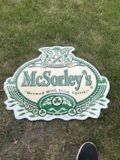 VTG MCSORLEYS IRISH BEER SIGN  RETRO TIN DIE CUT METAL W@W MUST SEE picture