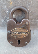Winchester Cast Iron Gate Lock W/ 2 Working Keys & Antique Finish Padlock picture