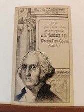 1880s President George Washington Advertising Trade Card W.H.H. Rogers  Co (P12) picture