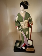 Japanese Geisha Doll with Shamisen vintage collectable picture