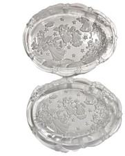 Mikasa Holiday Lights Set Of 2 Christmas Glass Serving Dishes Plates  9”x7” S51 picture
