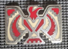 Vintage Tex Tan Thunderbird Belt Buckle - Nickel Silver SEE NOTES picture