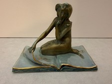 Ernst Wahliss Austrian Porcelain Statuette - Nymph Turning the Page - Circa 1900 picture