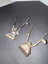 Lot of 2 Vintage Manual Hand Hair Clippers Barber Tools Antique Metal picture