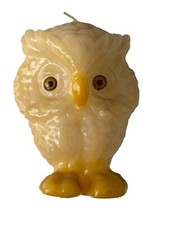 Vintage 70’s Yellow Owl Candle Kitsch 4