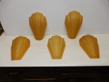 5 MATCHING ART DECO LIGHTING SLIP SHADES picture