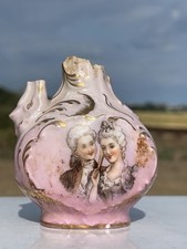Antique Perfume Bottle Vase  Romantic Couple Scene  Hand Painted – 19th Century picture