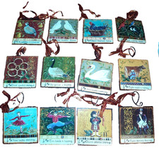 NIB Kate McRostie Coldwater Creek 12 DAYS of CHRISTMAS Tin Ornament Set (57) picture