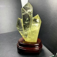 710g Natural Citrine Quartz Obelisk Large Crystals Tower Chakras Point healing picture