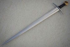Custom Forged Handmade Medieval Stainless Steel Sword with Bronze Pommel picture