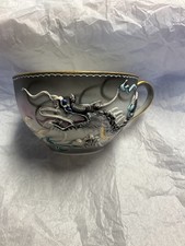 Vintage Dragonware Blue Eye Moriage Tea Cup And Saucer Japan picture