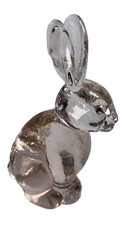 Art Glass Bunny Rabbit Clear With  A  Pink Blush Hue Figurine picture