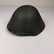 East German NVA M56 Steel Helmet Size II Green Camo Net Cold War Militaria picture