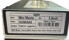 Kizer Cutlery Mini Momo Gold Carbon Fiber & Titanium Folding S90V Knife 3663A3 picture