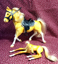 Grand Champions Toy Horse w/Lying Foal 1990's Empire W Unbranded/Saddle & Bridle picture