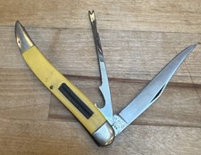 Vintage Case 120 Fishing Knife Yellow Handle w/ 3.5