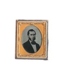 Antique Photography Portrait Gentleman Wearing Formal Clothing Victorian Era picture