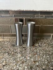 Vintage Foley Salt & Pepper Shakers Stainless Steel MCM 3 1/2” Atomic picture