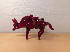 Vintage Red Glass Donkey Candle Holder Mid Century Art Glass Mule picture