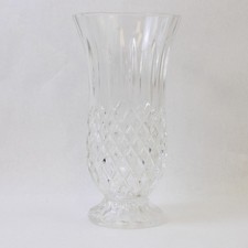 Lead Crystal Diamond-Cut Geometric Footed Vase 10
