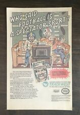 1989 John Elway's Quarterback Tradewest Video Game Full Page Ad picture