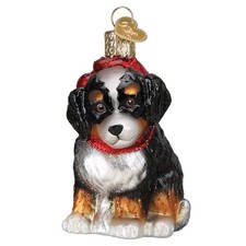 Old World Christmas BERNEDOODLE PUPPY (12670) Glass Ornament w/ OWC Box picture