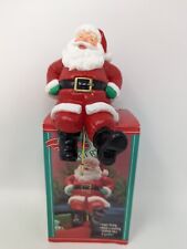 Vintage Hallmark Christmas Stocking Hanger Holder Santa Claus Hearth Holiday  picture