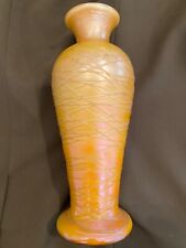 Durand Art Glass Marigold Gold Iridescent Threaded Vase  picture
