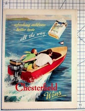 Vintage 1937 Chesterfield Cigarettes Magazine Ad Motorboat Boating Print picture