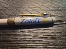 Rare Zoloft Metal Drug Rep Pharmaceutical Promo Advertising Pen Writes Vintage picture