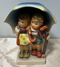 Vintage Goebel Hummel 'Stormy Weather' Boy & Girl under Umbrella 71 2/0 Germany picture