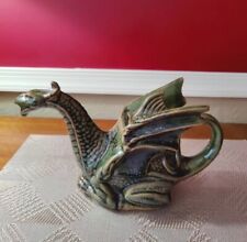 Stonebridge Pottery England Green Dragon Ceramic Figurine Tea Pot picture
