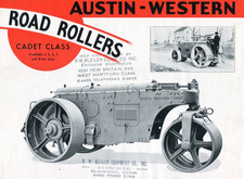 1940s Brochure, Austin Western Road Rollers Cadet Class, W/ Specs & Distributor picture