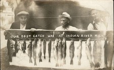 Indian River MI Fishing Catch Rexo c1910s Real Photo Vintage Postcard bhn picture