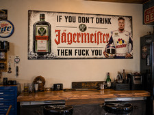 Jägermeister Ricky Bobby Banner 48x20 Funny Bar Banner Man Cave Decor Racing picture