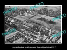 OLD LARGE HISTORIC PHOTO LINCOLN ENGLAND AERIAL VIEW OF BRACEBRIDGE c1950 3 picture