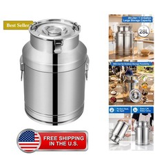 7.4 Gallon Stainless Steel Milk Can 28L Milking Bucket Jug picture