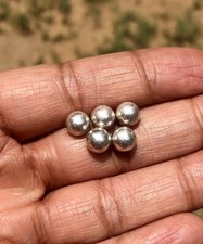 5 Pc 999 Pure Silver Hindu Religious Solid Silver Ball,  6 mm, 1.4 gram each picture