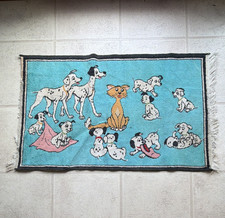 Disney 101 Dalmatians Puppies Blue Background Rug/Mat or Bedding Fabric Panel picture