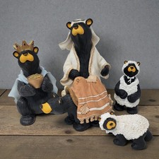 Bearfoots Beartivity II Nativity 5 Piece Set 50439 Jeff Fleming Big Sky Carvers picture