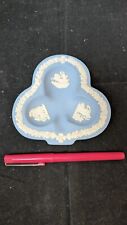 Vintage Wedgwood Blue Jasperware Clover Trinket Dish Ashtray Made In England picture