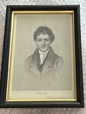 CHARLES LAMB POET 1896 PHOTO HARPER’S MAGAZINE QUALITY GILT WOOD FRAME ANTIQUE picture
