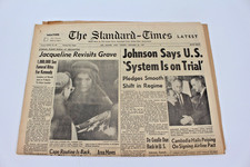 Original Nov 26 1963 The Standard Times – Jacqueline Revisits Grave, John  – JFK picture
