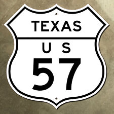 Texas US highway 57 route shield road sign 1970 Mexico Eagle Pass 16x16 picture
