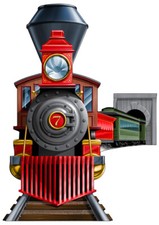 440 Train Engine Cut Out Metal Sign 12x16 picture