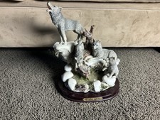 The Crosa Collection Pack Of Wolves Wolf Family Statue Figure On Mountain 1993 picture