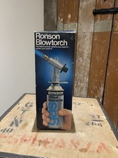 Vintage Ronson Blowtorch RBT3 Kit Butane Canister Hi Heat Gas Portable picture