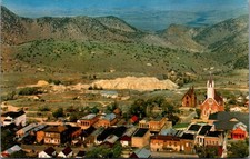 Vintage Virginia City NV Mining Town St. Mary's Church Postcard Union Oil picture